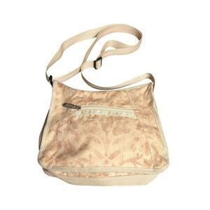 LeSportsac Deluxe Everyday Bag vintage beige crossbody shoulder nylon bag 90’s